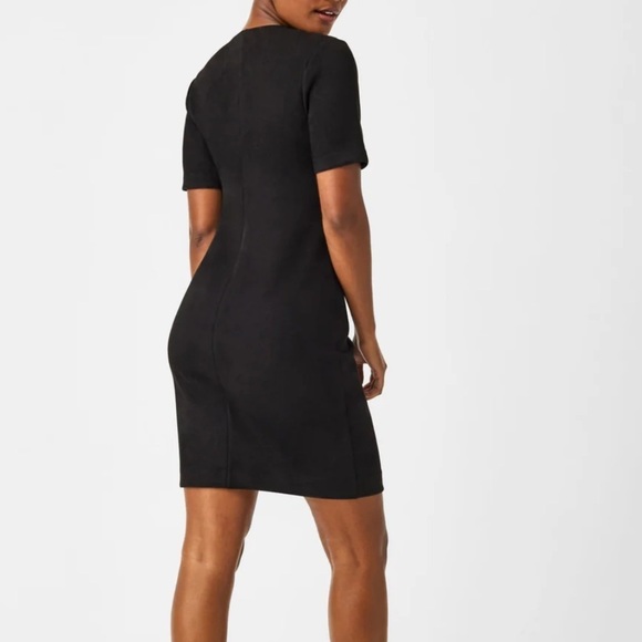 NWT SPANX faux suede v neck dress size small inn black - Picture 6 of 7